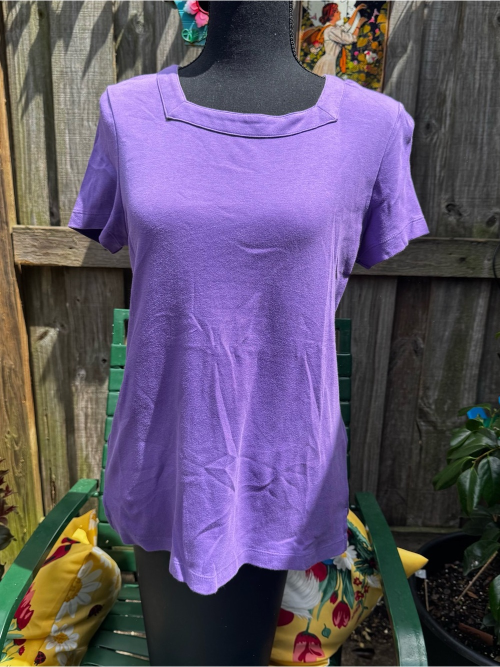 Kim Rogers Lavender Short-Sleeve Knit Top